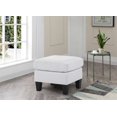 thumbnail image 2 of Contemporary Home Living Upholstered Tufted Faux Leather Ottoman - 23" - White, 2 of 3