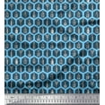 thumbnail image 1 of Soimoi Blue Modal Satin Fabric Honeycomb Design & Designer Bottle Fabric Prints By Yard 42 Inch Wide, 1 of 3