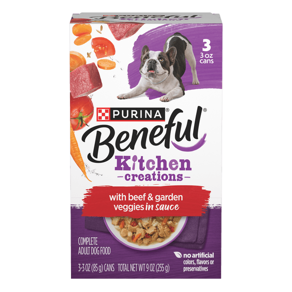 (3 Pack) Purina Beneful Wet Dog Food, Medleys Tuscan Style With Beef in Sauce, 3 oz. Cans (Various Sizes)