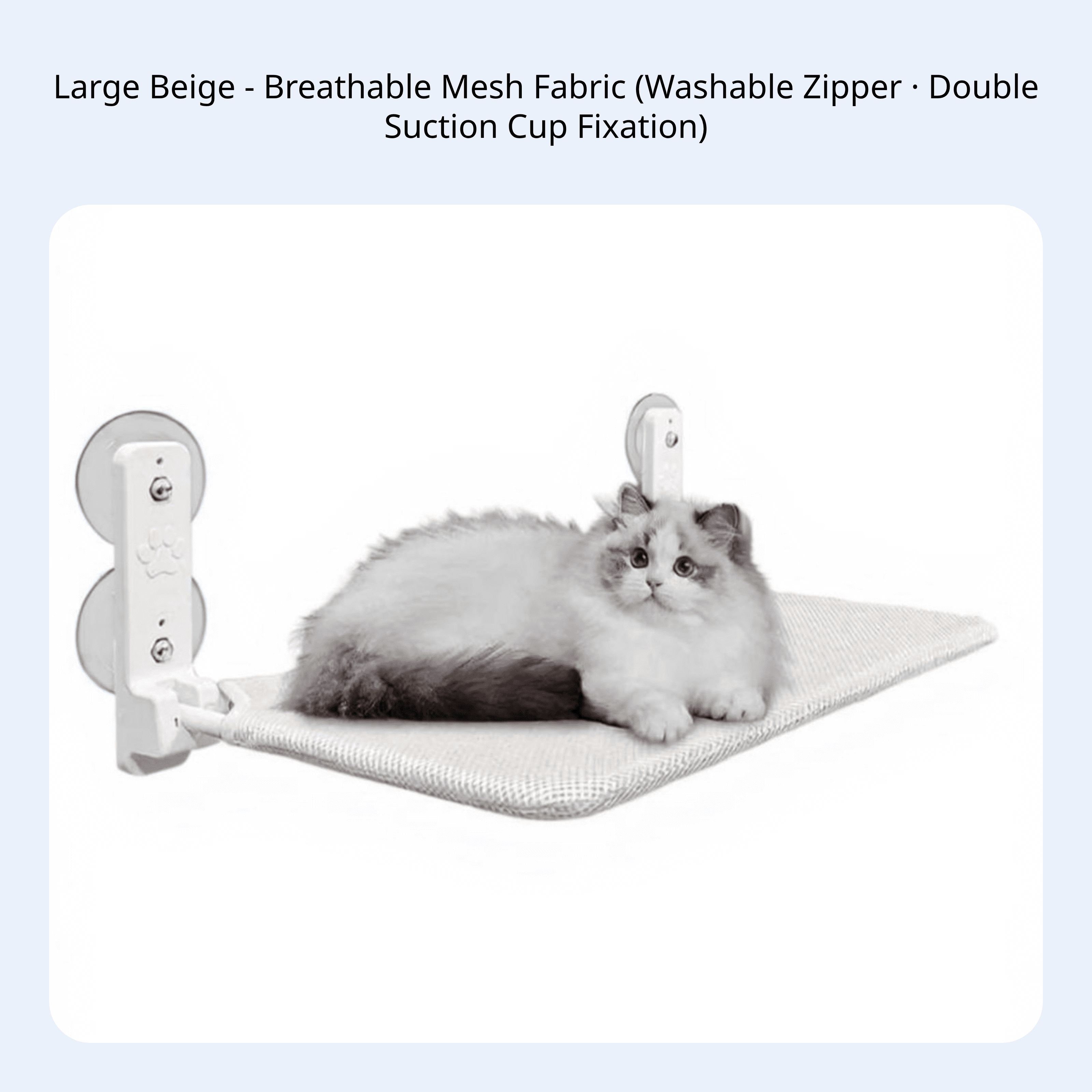 Tnarru Cat Resting Spot, Suction Holder Bed, Foldable Window Perch Beige