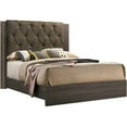thumbnail image 5 of JERFIT Queen Upholstered Platform Bed Frame with Tufted Headboard, Gray Rubber Wood Modern Bedroom Furniture, No Box Spring Needed, 5 of 10