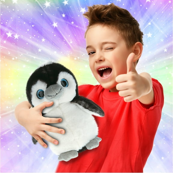 DolliBu Grey Penguin Plush - Super Soft Stuffed Animal Penguin Plush Toy, Huggable Sea Animals Stuffed Penguin, Cute Fluffy Ocean Plush Penguin Toy for Babies, Kids, Teens, and Adults - 9 Inches