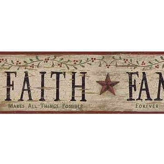 878098 Faith, Family, Friends Wallpaper Border BG1608bd YC3390bd