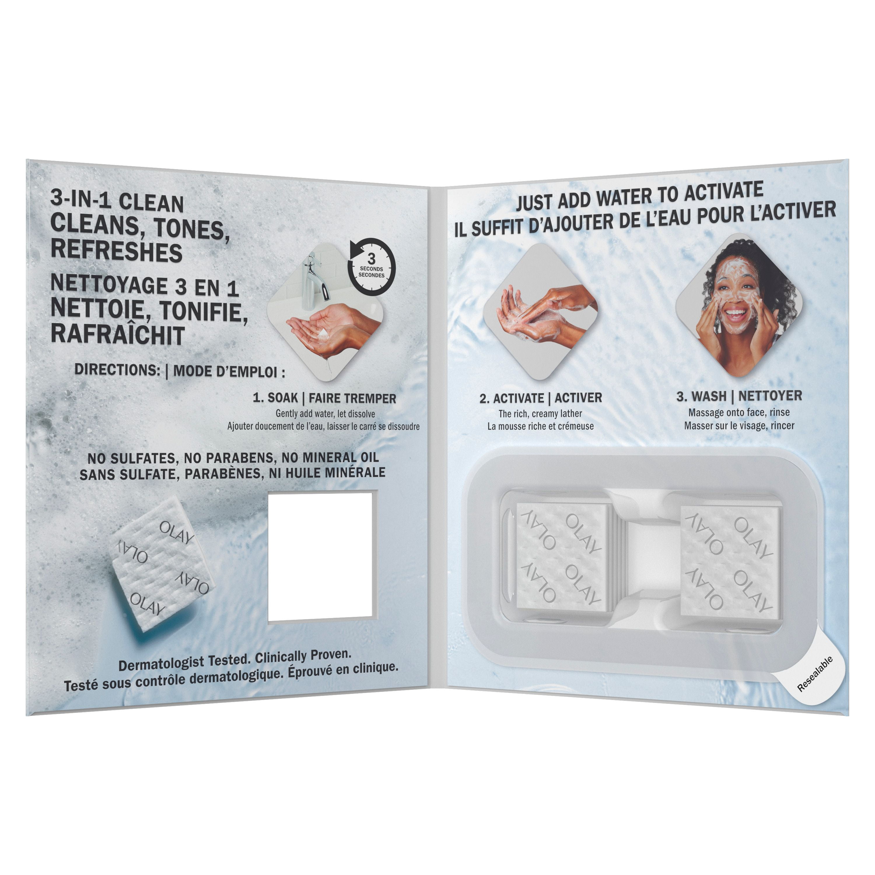 Olay Cleansing Melts + Vitamin C Face Cleanser, Water-Activated Face Wash Cleans, Tones, and Refreshes Skin, 12 Count