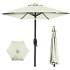 Best Choice Products 7.5ft Heavy-Duty Outdoor Market Patio Umbrella w/ Push Button Tilt, Easy Crank - Ivory