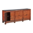 thumbnail image 3 of Antique 81-inch Amber Sideboard in Distressed Pine, Orange & Black, 3 of 5