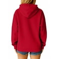 thumbnail image 4 of Women'S Hooded Fleece Sweatshirt, Long Sleeve Casual Tunic Blouse With Kangaroo Pocket, Cozy Fall Streetwear Top For Daily & Photo Occasions Wrm Pink Spider Hoodie Sweatshirt (XXL, Red) ZMTing, 4 of 5
