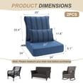 thumbnail image 5 of BPS 24x24x5 inch Outdoor Deep Seat Cushion, Water-Resistant Patio Furniture Cushions for Outdoor Chairs, Sofa, Couch, 2-Piece, Blue Striped, 5 of 9