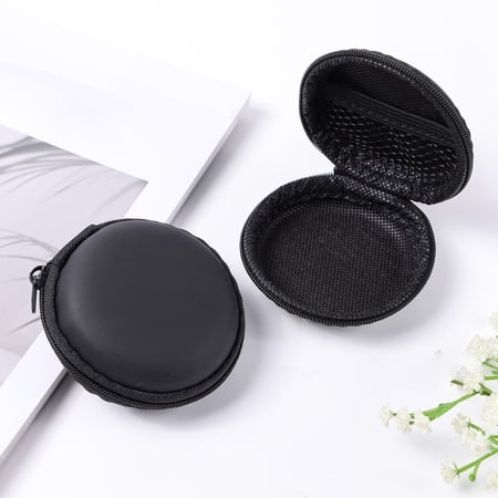 Soumake Portable Earphone Storage Case with Zipper Ear Bud Storage Box Headset Headphone Case Mini Data Cable Storage Pouch Outdoor Travel Earphone Accessories