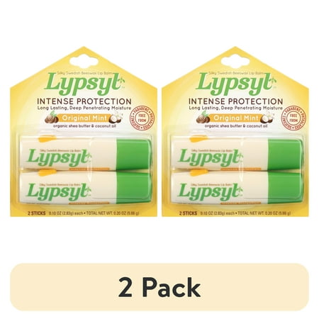 (2 pack) Lypsyl Original Mint Lip Balm, Intense Protection Lip Moisturizer Twin Pack, 10 oz Sticks