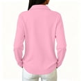 thumbnail image 4 of Golf Polo Shirts for Women Long Sleeve Button Placket Lapel Collar Vintage Casual Dressy Work Blouses, 4 of 7