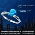 thumbnail image 2 of Gem Stone King 14K White Gold Blue Opal Solitaire Engagement Ring for Women | 0.63 Cttw | Oval Cabochon 7X5MM | Gemstone October Birthstone | Size 5, 2 of 6
