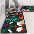 thumbnail image 2 of Kitchen Rugs Sets Of 2,Multicolor Butterfly Group Pattern Anti Fatigue Kitchen Mat Rugs Non Slip Washable,Decorative Kitchen Floor Mats for Kitchen,Sink,Laundry,17"x47"+17"x47", 2 of 5