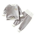 thumbnail image 1 of MIASHUI Ensembles et Ensembles pour Filles Ensemble de Pyjama Thermique pour Enfants Manches Longues Tenue d'Intérieur pour Bébé Confortable et Douillette Automne Hiver Vêtements Épais Gris,12-18 Mois, 1 of 5