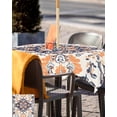 thumbnail image 5 of Fsddascl Orange Boho Outdoor Tablecloth - 54x54 Inch Square Dining Table Cover, Abstract Art Vintage Ethnic Tribe Waterproof Outdoor Table Cloth with Umbrella Hole & Zipper for Picnic/Patio/Party, 5 of 7