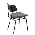 thumbnail image 4 of LumiSource Black Metal, Dark Grey PU, Black Wood Walker Chair - Set of 2, 4 of 7