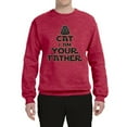 thumbnail image 3 of Cat I Am Your Father Cat Lover Unisex Crewneck Graphic Sweatshirt, Vintage Heather Red, Small, 3 of 5