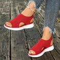 thumbnail image 6 of hoksml Women's Breathable Knit Platform Sandals, Slingback Cutout, 1.57in Heel Casual Walking Shoes, 6 of 7