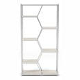 thumbnail image 2 of Furniture of America Hopple Metal 7-Shelf Bookcase in Chrome and White, 2 of 6