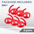 thumbnail image 6 of Insten 3 Pairs Ear Hooks Compatible with AirPods Pro 2019 Earbuds, Anti-Lost EarHooks Accessories, Comfortable Soft Silicone Covers, with Storage Box (Not Fit in Charging Case) Red, 6 of 10