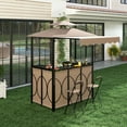 thumbnail image 4 of Gymax 3-Piece Outdoor BBQ Canopy w/ Bar Table & 2 Foldable Bar Chairs Set for Patio Coffee, 4 of 10