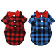 thumbnail image 1 of Paquete de 2 camisas a cuadros para cachorros, ropa linda para perros y pajarita, conjunto para perros, gatos, fiesta de cumpleaños, 1 of 5