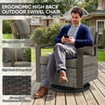thumbnail image 6 of Bellefurn Luxury 6 Pieces Patio Furniture Sets with 41” Propane Fire Pit Table,Rattan Outdoor Deep Seating Conversation Set with 4 Swivel Glider Patio Chair and Rattan Sofa for Porch Backyard Balcony, 6 of 15