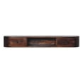 thumbnail image 1 of Artisan Furniture Solid Wood Floating Console Table with 2 Drawers & Open Shelf, Chestnut Finish Mango Wood Wall Mounted Storage Unit, Rounded Edge Modern Console, 1 of 10