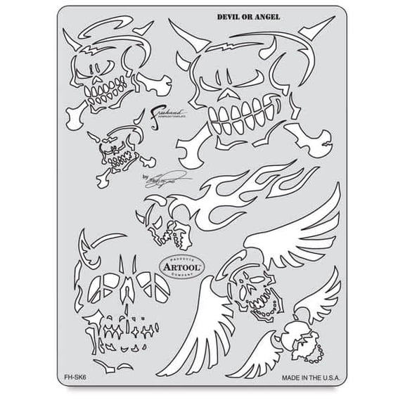 Iwata Artool Freehand Template - Son of Skull Master Devil or Angel