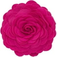 thumbnail image 2 of Fennco Styles Eva's Flower Garden Decorative Filled Throw Pillow 13" Round - Fuchsia Floral Accent Pillow for Home, Couch, Bed, Living Room, Holiday and Office Décor, 2 of 7