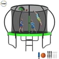 thumbnail image 1 of YORIN Trampoline pour 3-4 Enfants, Trampoline de 10 Pi pour Adultes avec Filet d'Enceinte, Panier de Basketball, Échelle, Capacité de Poids de 1000 Lb, Trampoline Récréatif Extérieur, Trampoline Robuste, 1 of 8