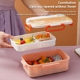 thumbnail image 2 of Dusknt Four-button plastic lunch box for students and office workers with microwave-safe portable compartment lunch box pink, Closure Bags & lids & Boxes,, 2 of 4