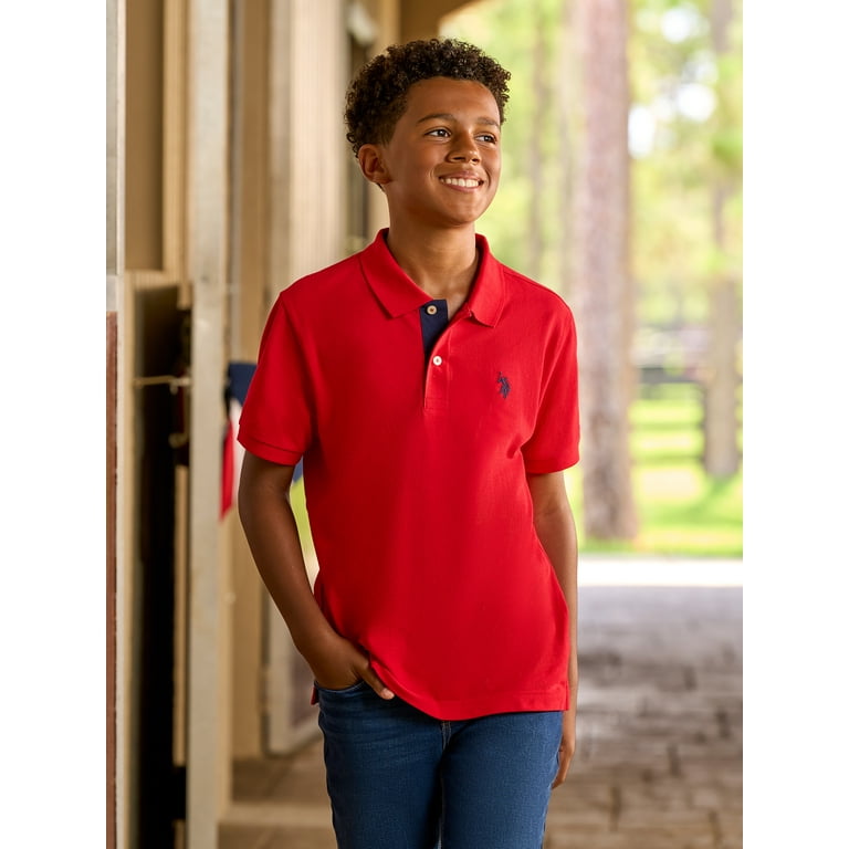U.S. Polo Assn. Boys Short Sleeve Pique Polo Shirt Sizes 4 18