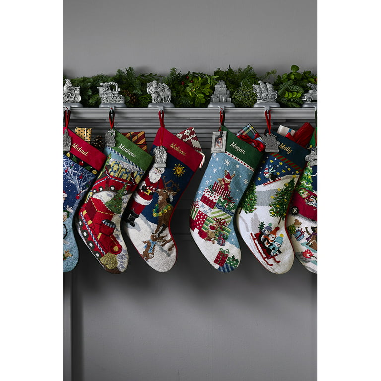 Lands' End Lands' End Needlepoint Christmas Stocking Holiday Spirit