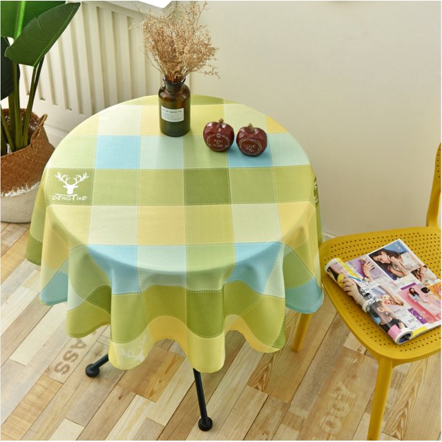 Nordic Style Round Long Tablecloth Simple Waterproof Restaurant Hotel Household Round Dining Table Tablecloth Printing