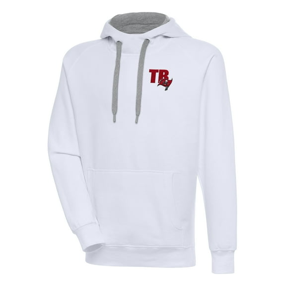 Men's Antigua White Tampa Bay Buccaneers Victory Pullover Hoodie