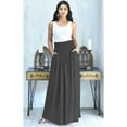 thumbnail image 3 of KOH KOH Long Flowy Cute Modest High Empire Waist Full Floor Length Pockets Casual Semi Formal Vintage Work Office Workwear Maxi Skirt For Women Pewter Gray Grey X-Large US 14-16 NT325, 3 of 7