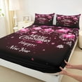 thumbnail image 3 of Manfei Cartoon Snowflake Tree Full Size Sheets, Happy New Year Bed Sheets, Pink Christmas Ball Sheet Sets, Super Cozy Room Decor, 4-Piece, 3 of 7
