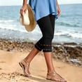 thumbnail image 3 of Guluxicc Women's Cropped Pants Elastic Waist Relaxed Summer Casual Capris for Everyday Wear, 3 of 9