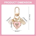 thumbnail image 2 of Encanto de llavero en forma de corazón para mujeres, llavero de bolsa de corazón lindo de metal con tulipanes y perlas para llavero de coche (Rosa/Dorado/Plata), 2 of 6