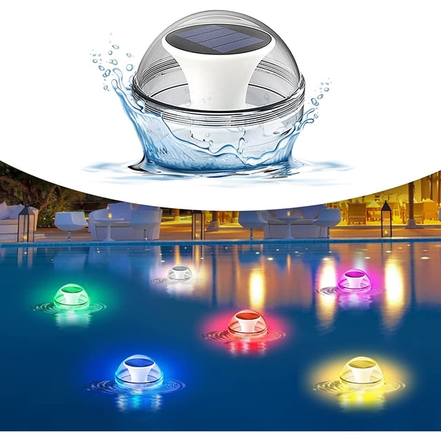 Luces para piscina, luces flotantes para piscina, luces flotantes para piscina IP65, lámpara de energía solar para estanque con luz esférica impermeable que cambia de color para piscina, spa, acuario