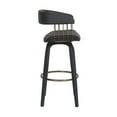 thumbnail image 5 of Topanga 26" Swivel Black Wood Counter Stool in Black Faux Leather with Golden Bronze Metal, 5 of 11