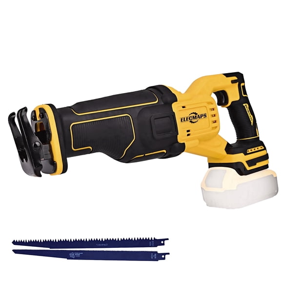 ELECMAPS Cordless Reciprocating Saw Compatible with Dewalt 20V Battery, High Power Brushless Motor 0-4000SPM, Lightweight Professional Reciprocating Saw for Cutting Wood, Metal and PVC Pipe