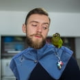 thumbnail image 5 of HOOWIFFY Parrot Anti-Bite Shoulder Pad Dark Blue Cotton Linen for Home, 5 of 6
