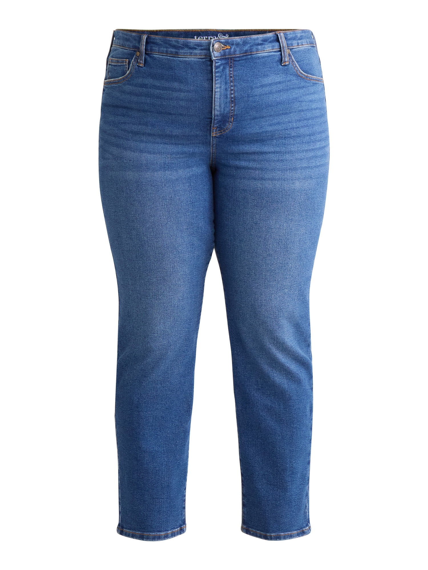 Terra & Sky Women's Plus Size Straight Leg Skinny Jeans