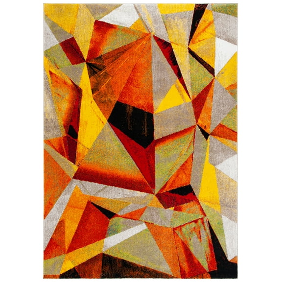 SAFAVIEH Porcello Karenza Geometric Area Rug, Orange/Red, 2'7" x 5'