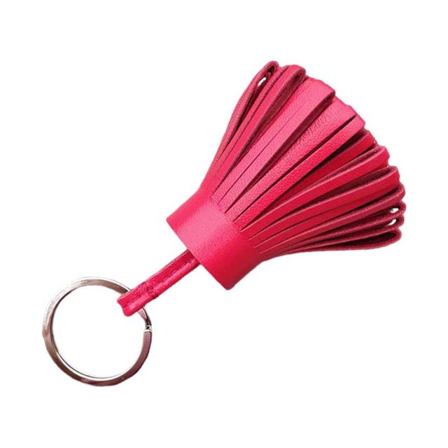 ziyahi Keychain Decorative Keyring Leather Pendant Tassel Handmade Handicraft Key Chain Hanging Decoration Holder Purse Wallet Red