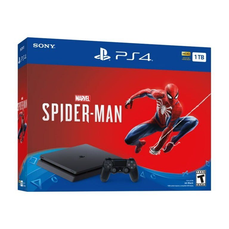 Sony PlayStation 4 Slim 1TB Spiderman Bundle, Black, CUH-2215B