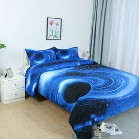 Twin 2pcs Galaxies Blue Comforter Set All Season Down Quilted