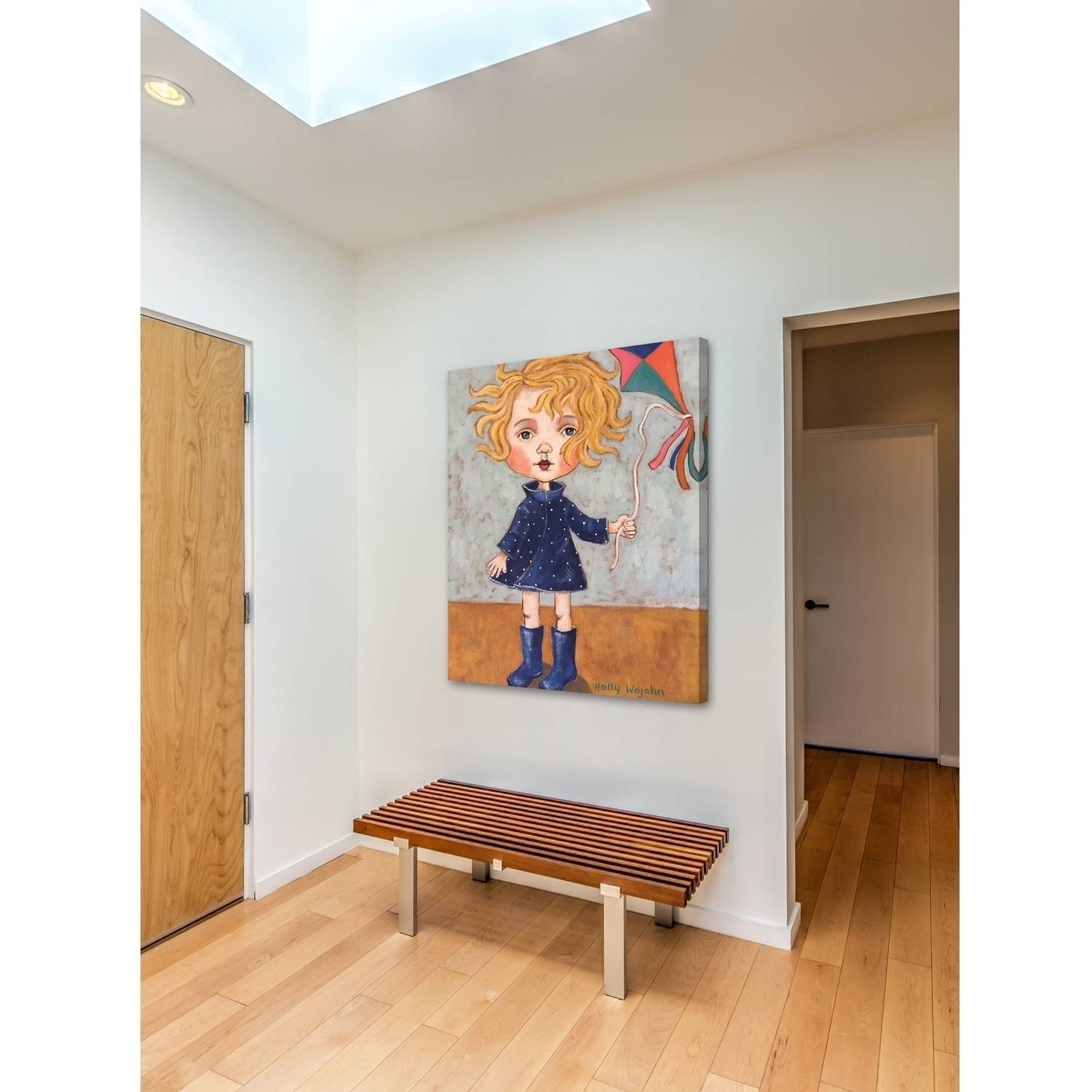 "Kate and Kite" Painting Print on Wrapped Canvas